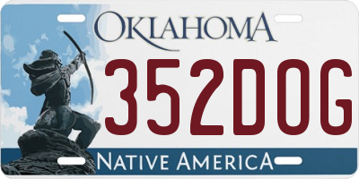 OK license plate 352DOG