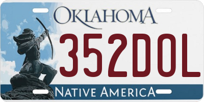 OK license plate 352DOL