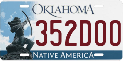 OK license plate 352DOO