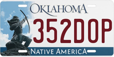 OK license plate 352DOP