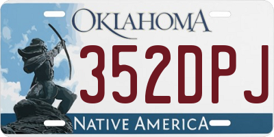 OK license plate 352DPJ