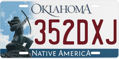 OK license plate 352DXJ
