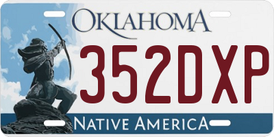 OK license plate 352DXP
