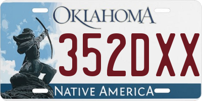OK license plate 352DXX