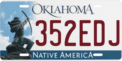 OK license plate 352EDJ