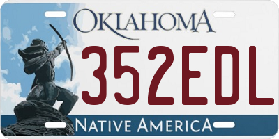 OK license plate 352EDL