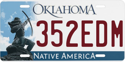 OK license plate 352EDM
