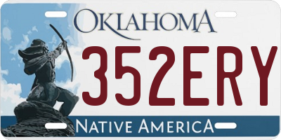 OK license plate 352ERY