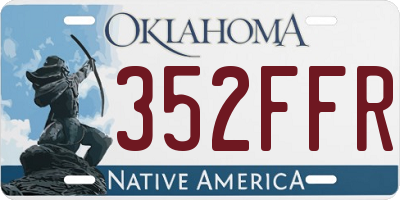 OK license plate 352FFR
