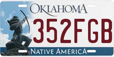 OK license plate 352FGB