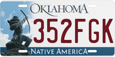 OK license plate 352FGK