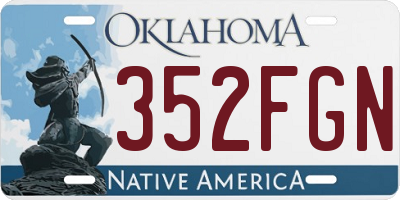 OK license plate 352FGN