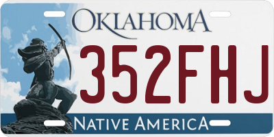 OK license plate 352FHJ