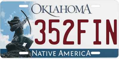 OK license plate 352FIN