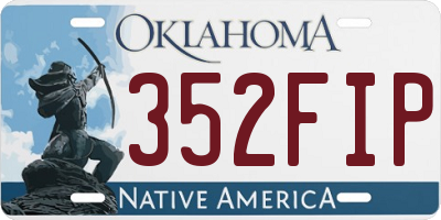 OK license plate 352FIP