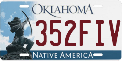 OK license plate 352FIV