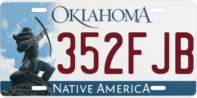 OK license plate 352FJB