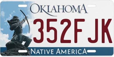 OK license plate 352FJK