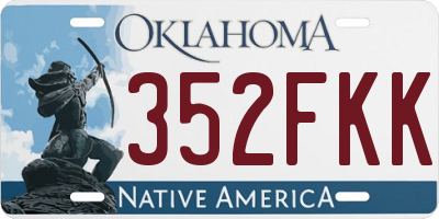 OK license plate 352FKK