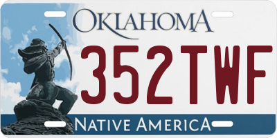 OK license plate 352TWF