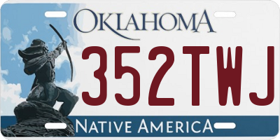 OK license plate 352TWJ