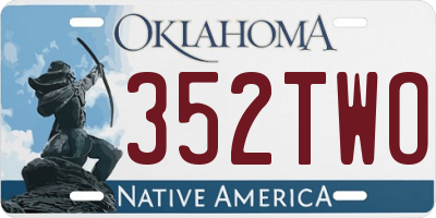 OK license plate 352TWO