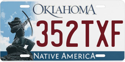 OK license plate 352TXF