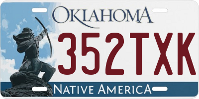 OK license plate 352TXK