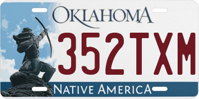 OK license plate 352TXM