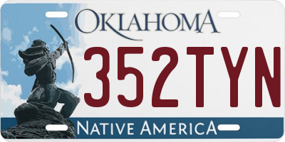 OK license plate 352TYN