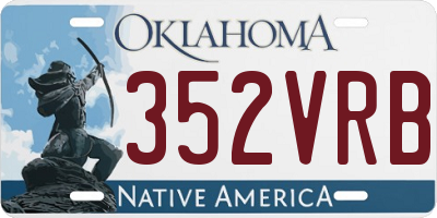 OK license plate 352VRB