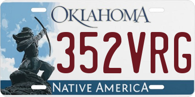 OK license plate 352VRG