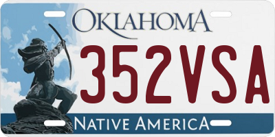 OK license plate 352VSA
