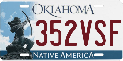 OK license plate 352VSF