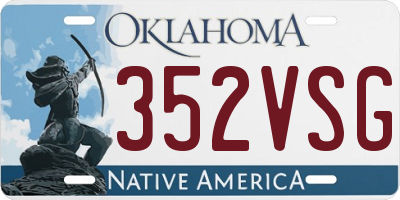 OK license plate 352VSG