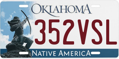 OK license plate 352VSL