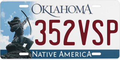 OK license plate 352VSP