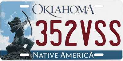 OK license plate 352VSS