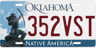 OK license plate 352VST