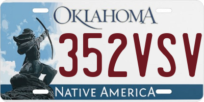 OK license plate 352VSV