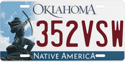 OK license plate 352VSW