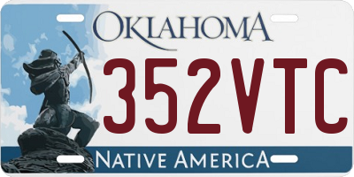 OK license plate 352VTC