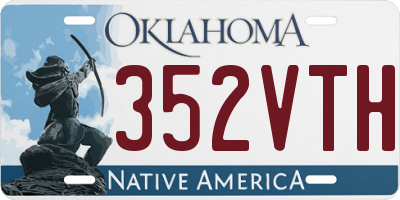 OK license plate 352VTH