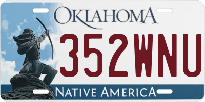 OK license plate 352WNU