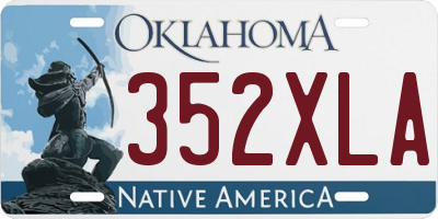 OK license plate 352XLA