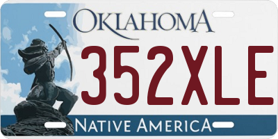 OK license plate 352XLE