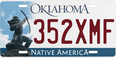 OK license plate 352XMF