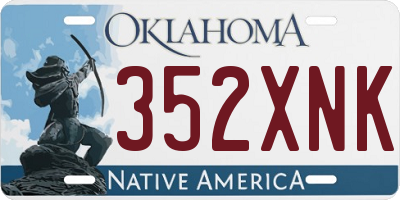 OK license plate 352XNK