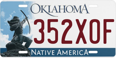 OK license plate 352XOF