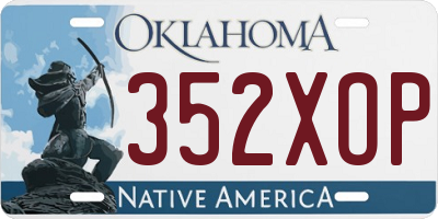 OK license plate 352XOP